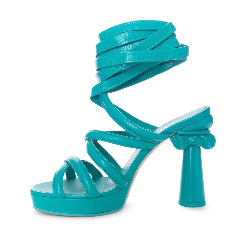 CHANEL Turquoise Platform Sandals - Picture 6 of 10